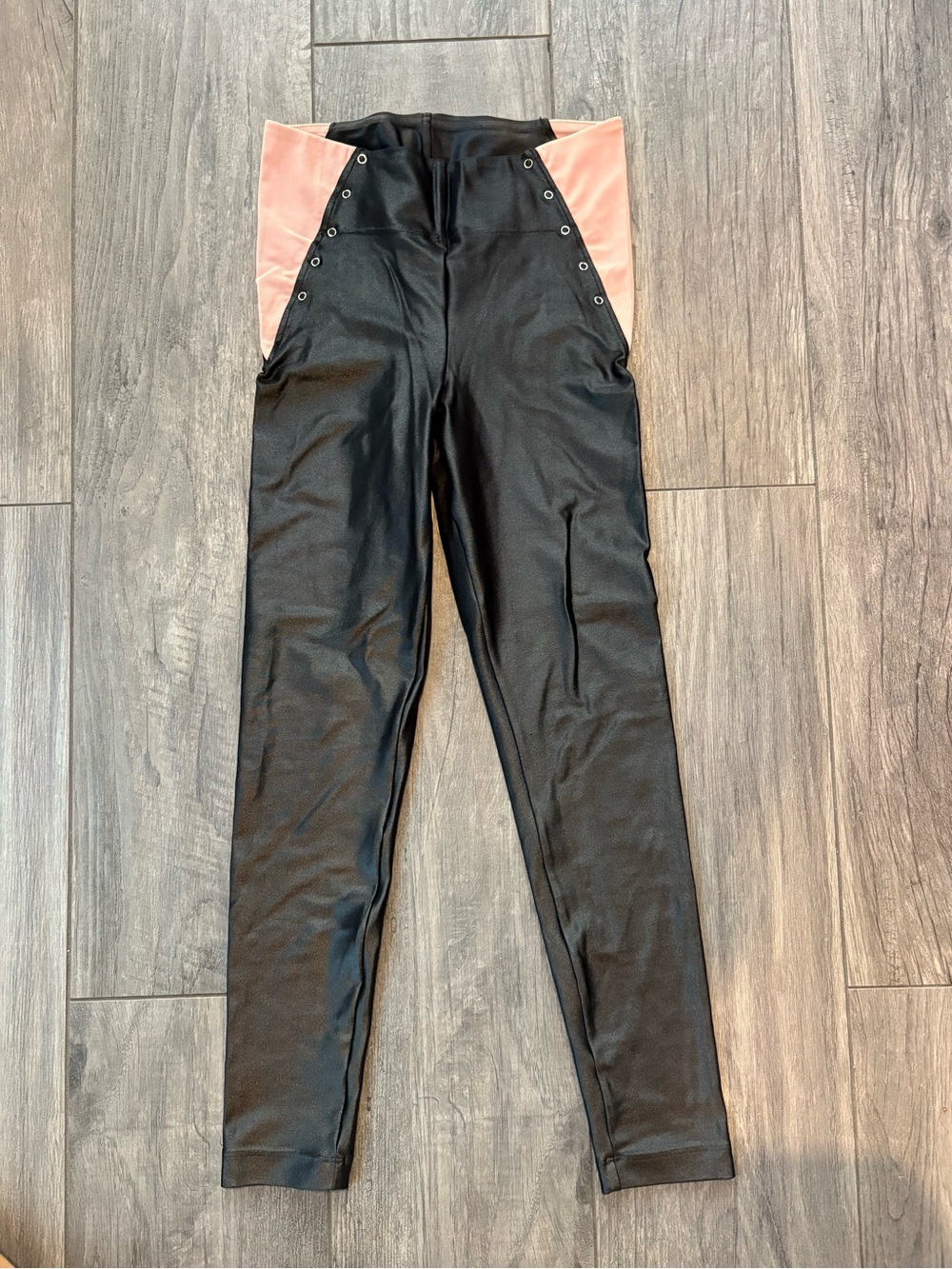 Koral Black Leggings with Pink Side Panels